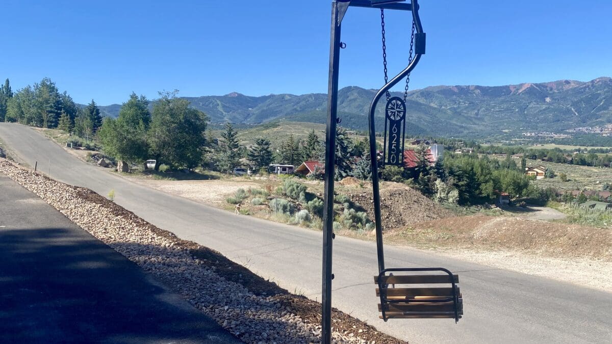 Home address sign in Park City.