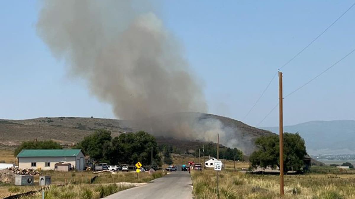 A new brush fire burns in Kamas on Wednesday afternoon.