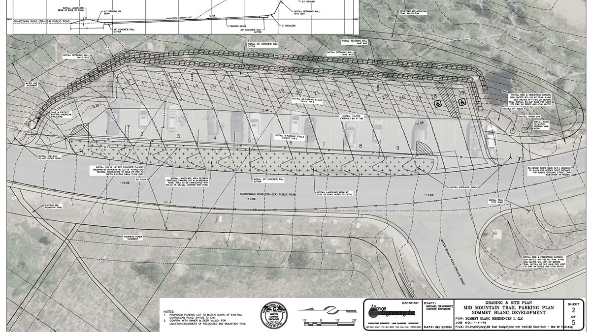 A rendering of the expanded parking area on Marsac Ave.