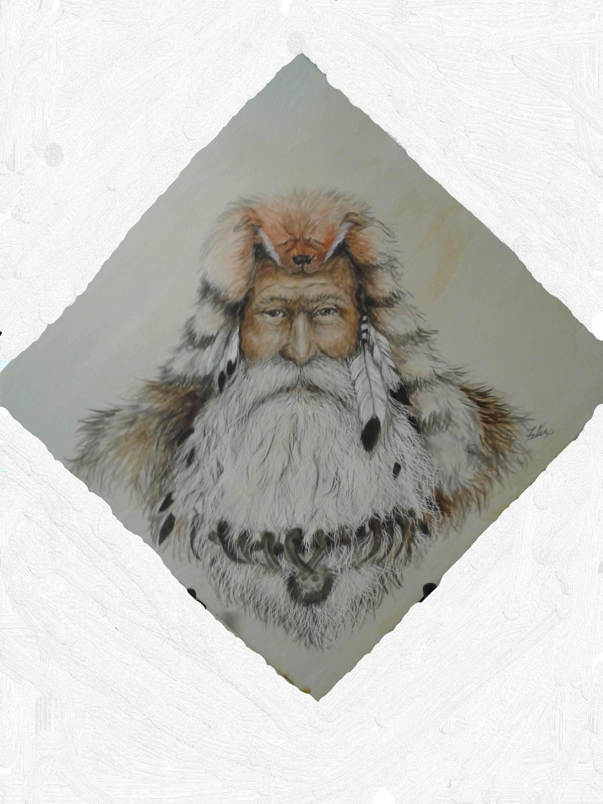 Mountain Man on tile by Felix Saez.