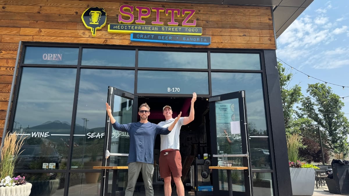 Spitz founder Bryce Rademan (left) with new Spitz Park City owner Brett Chamberlain (right) at the new Spitz location in Kimball Junction.