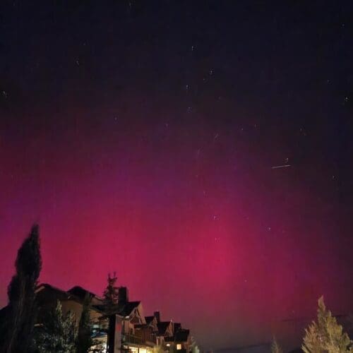 Perseid meteor shower and the Northern Lights visible over Park City on Aug 12 2024