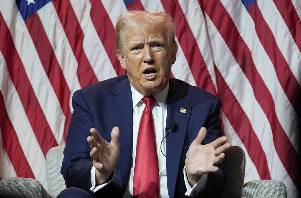 Republican presidential candidate former President Donald Trump speaks at the National Association of Black Journalists, NABJ, convention, Wednesday, July 31, 2024, in Chicago.