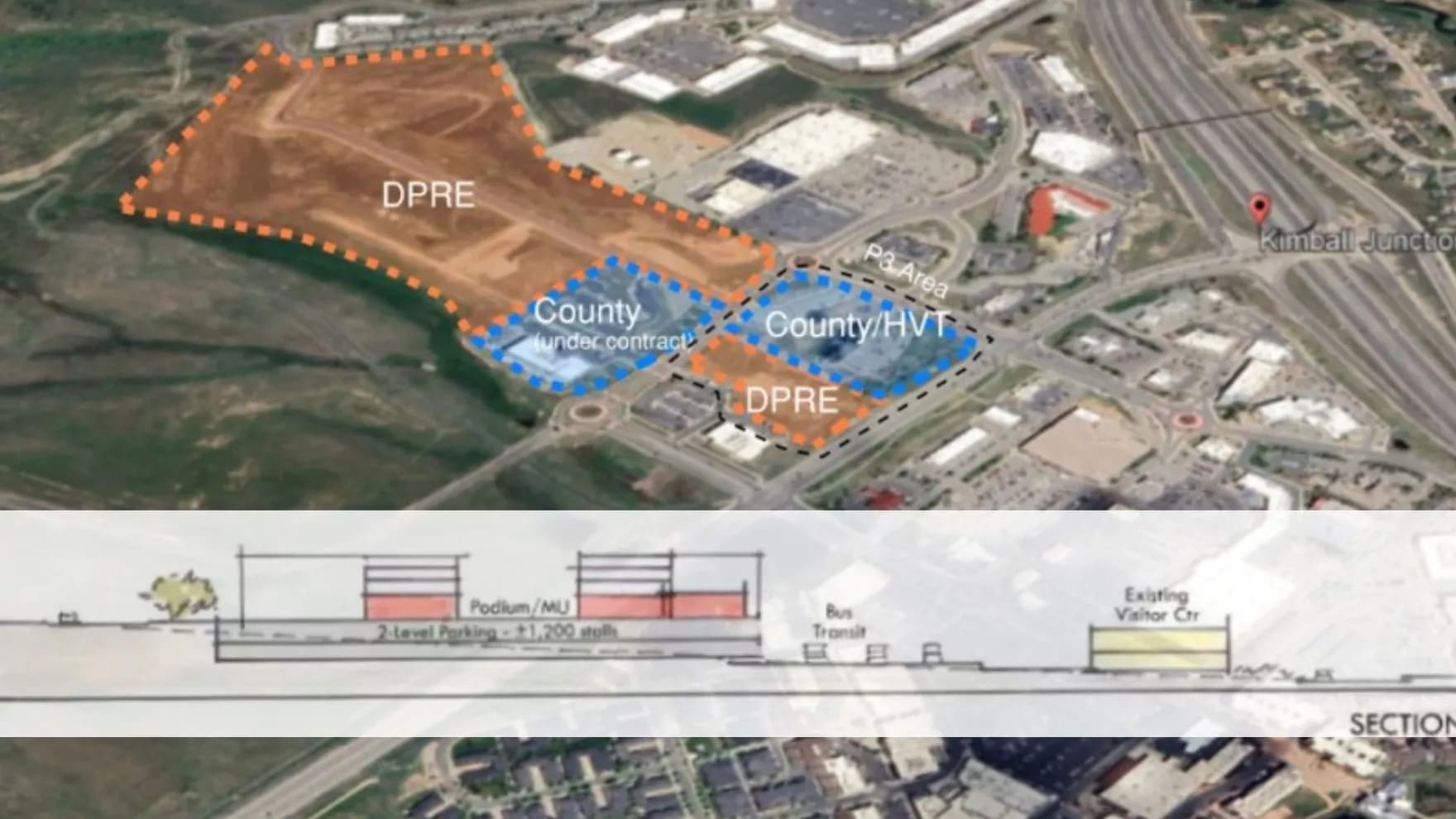 A rendering of the potential future Kimball Junction Transit Center's underground parking. The county and Dakota Pacific continue to negotiate and balance the developer's desired development with the needs of Summit County.