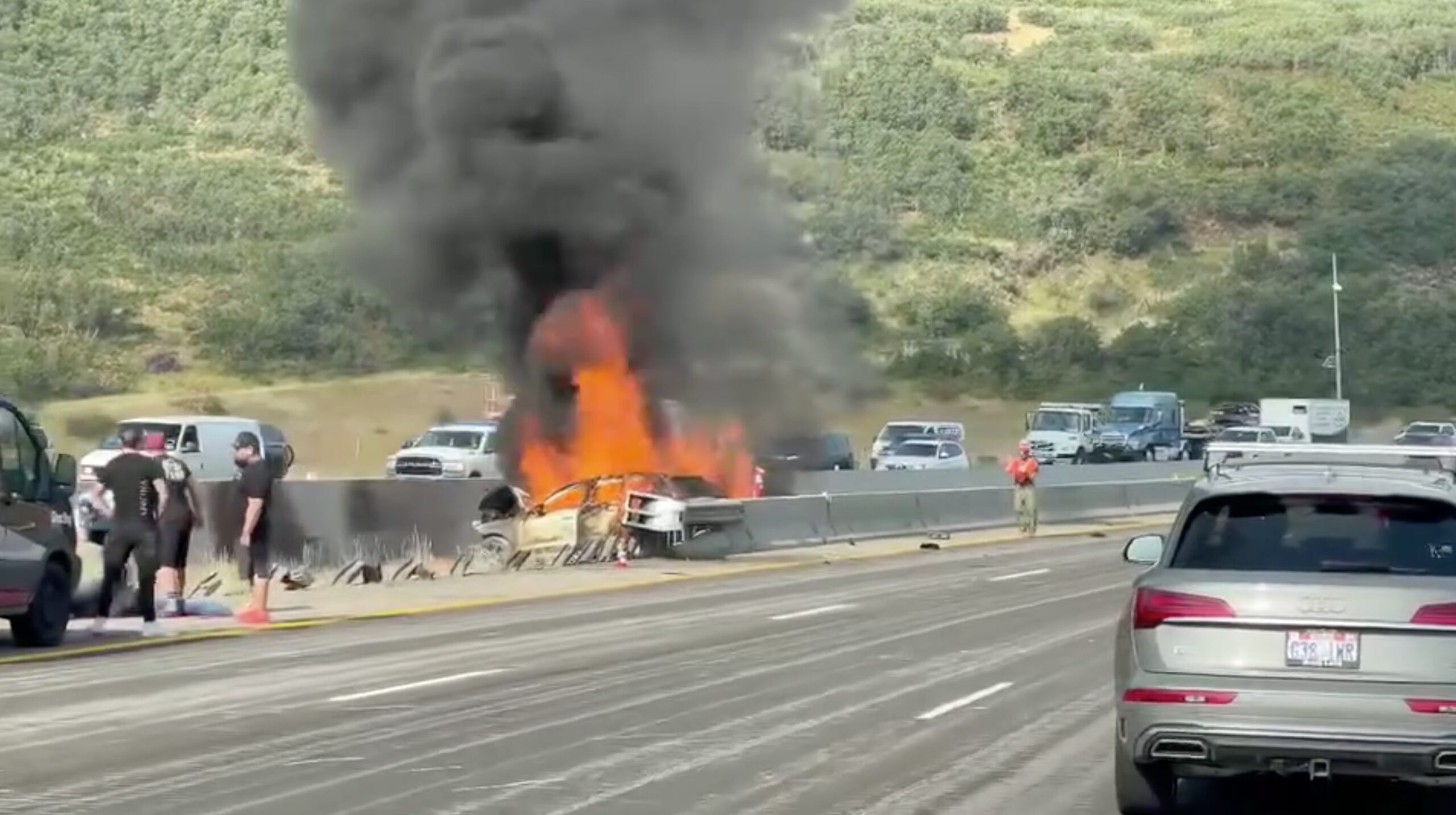 Crash on I-80 Westbound, just 1 mile east of the Lamb’s Canyon exit