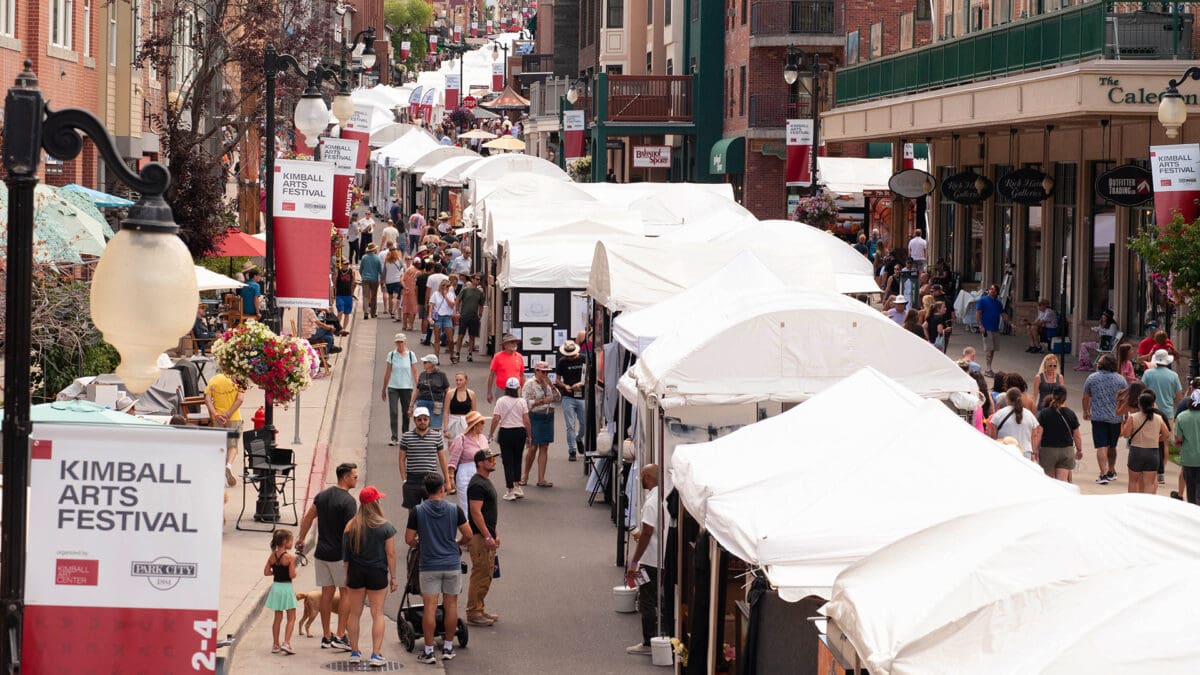 Festivalgoers browse artist booths along Historic Main Street during the Park City Kimball Arts Festival. This year’s event opens Friday with free admission for registered Summit County residents and homeowners.