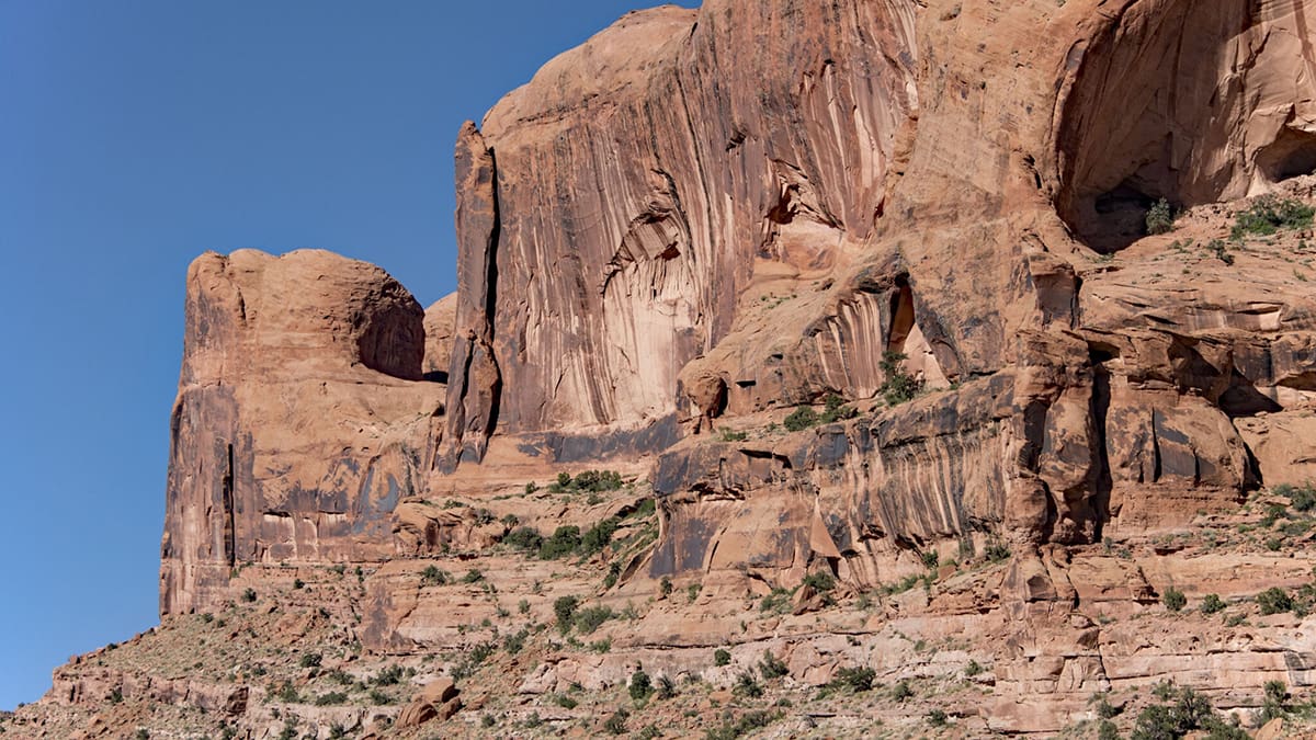 Sandstone Cliff, Walls of Labyrinth Canyon, Moab, Utah.