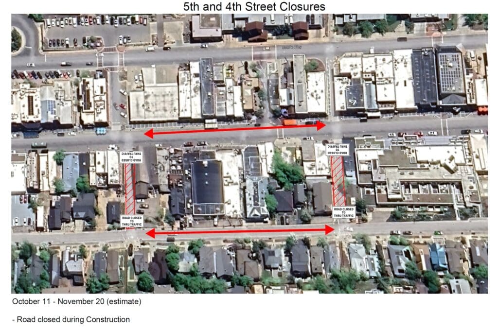 5th and 4th street closures starting Oct. 11.