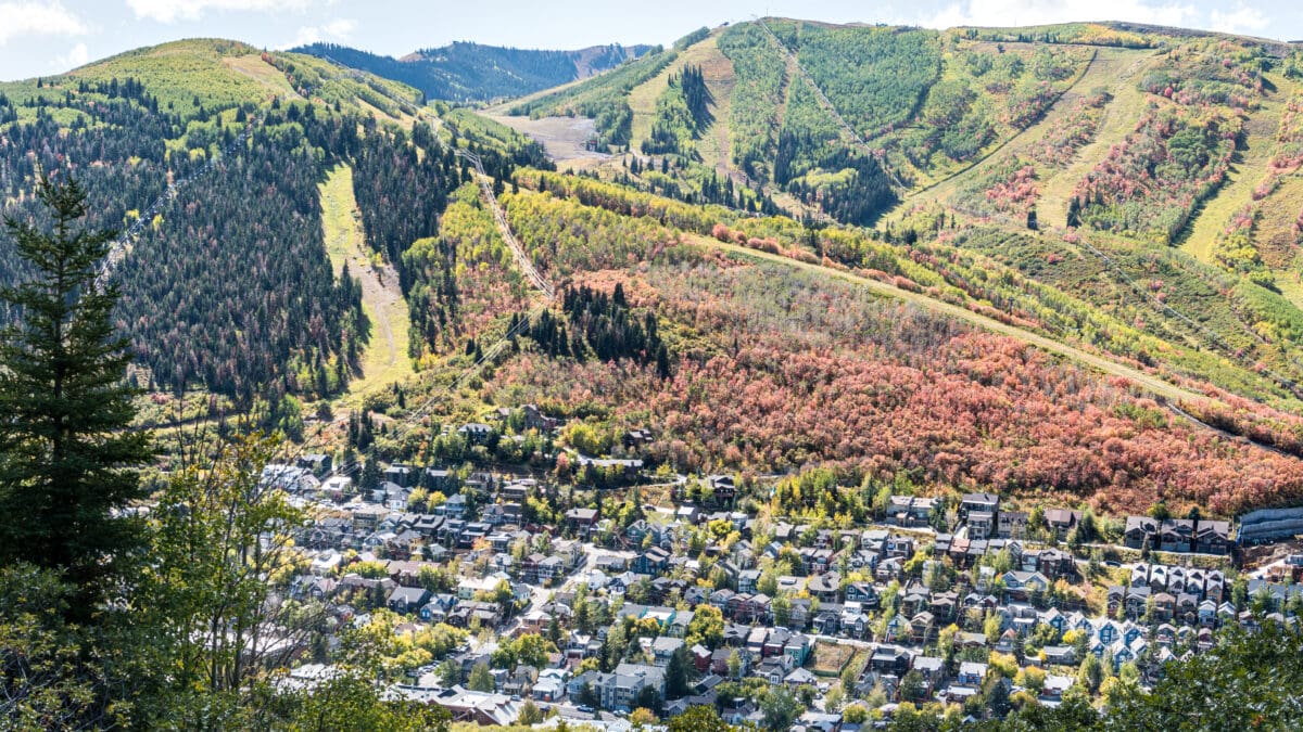 Aerial view of the old town - autumn