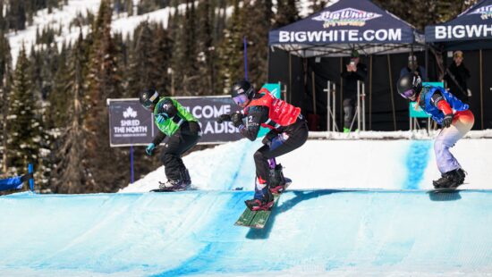 Brenna Huckaby leads the way at the 2024 snowboard cross World Cup finals in Big White, CAN.