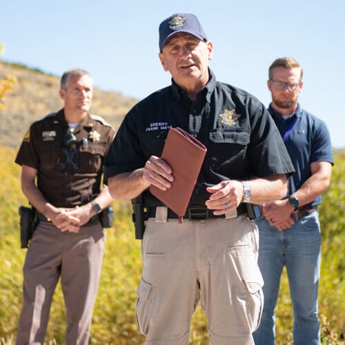 Emergency Response Exercise at the Park City Police Department. Mock press conference.