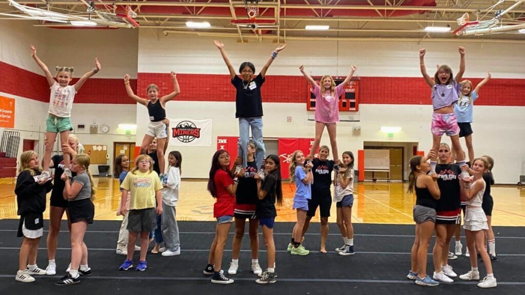 PCHS mini cheerleaders prepping for their big day on the field for the Sept. 27 football game. 