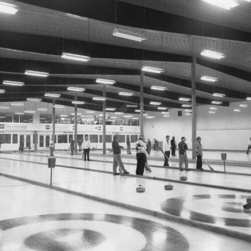 Curling rinks at The Derrick Club, Edmonton, Alberta in 1960. Photo: Provincial Archives of Alberta