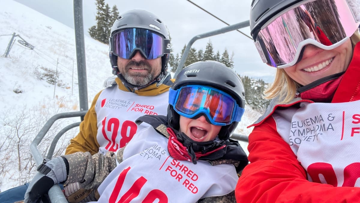 This year's Honorary Hero, Owen (middle), at the Leukemia and Lymphoma Society's Shred for Red event last December.