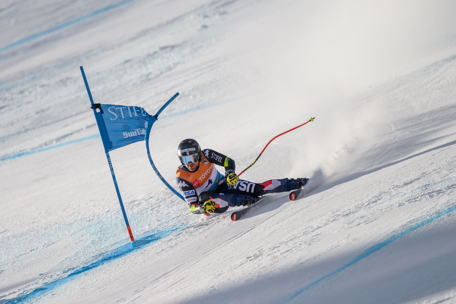 Isaiah Nelson races at Sun Valley, Idaho. 2024 Toyota US Alpine Championships, Super G.