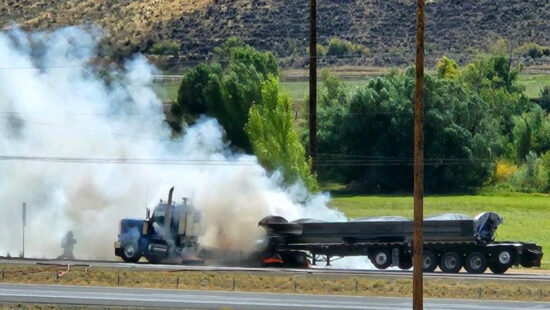 Crews from two districts were called to assist a semi-truck fire on I-84 Monday afternoon.