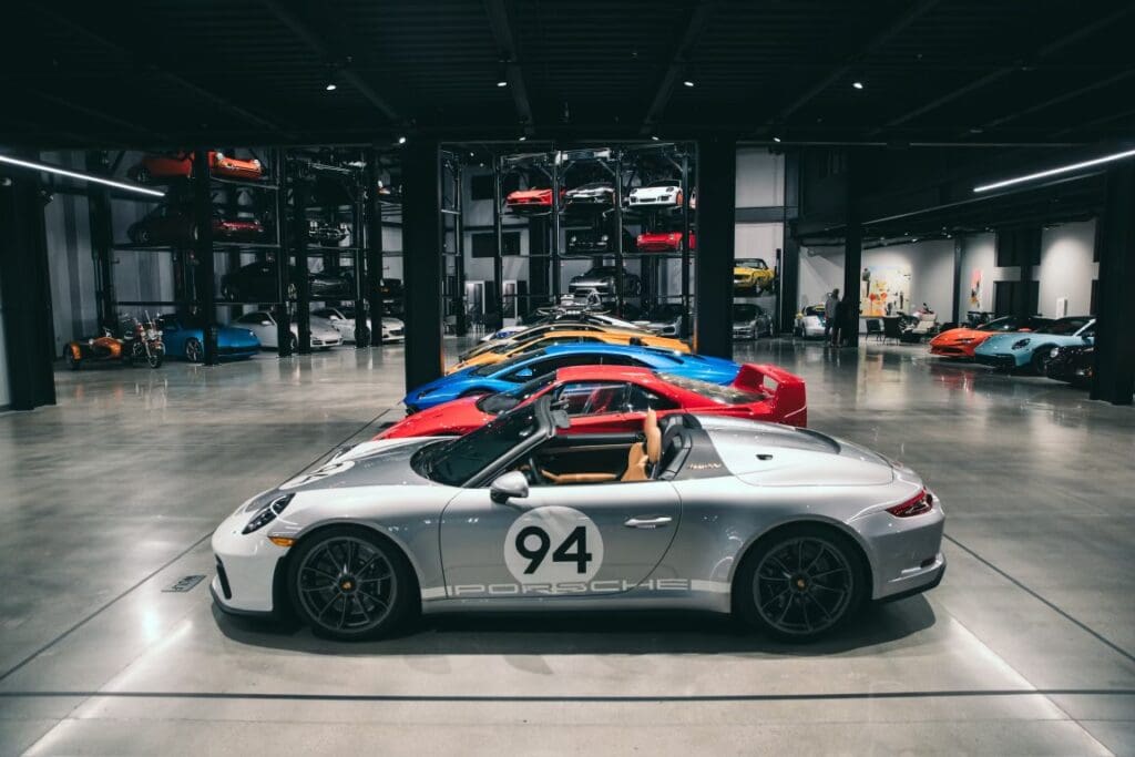 Some of the many cars stored and shared at the Warehouse. 