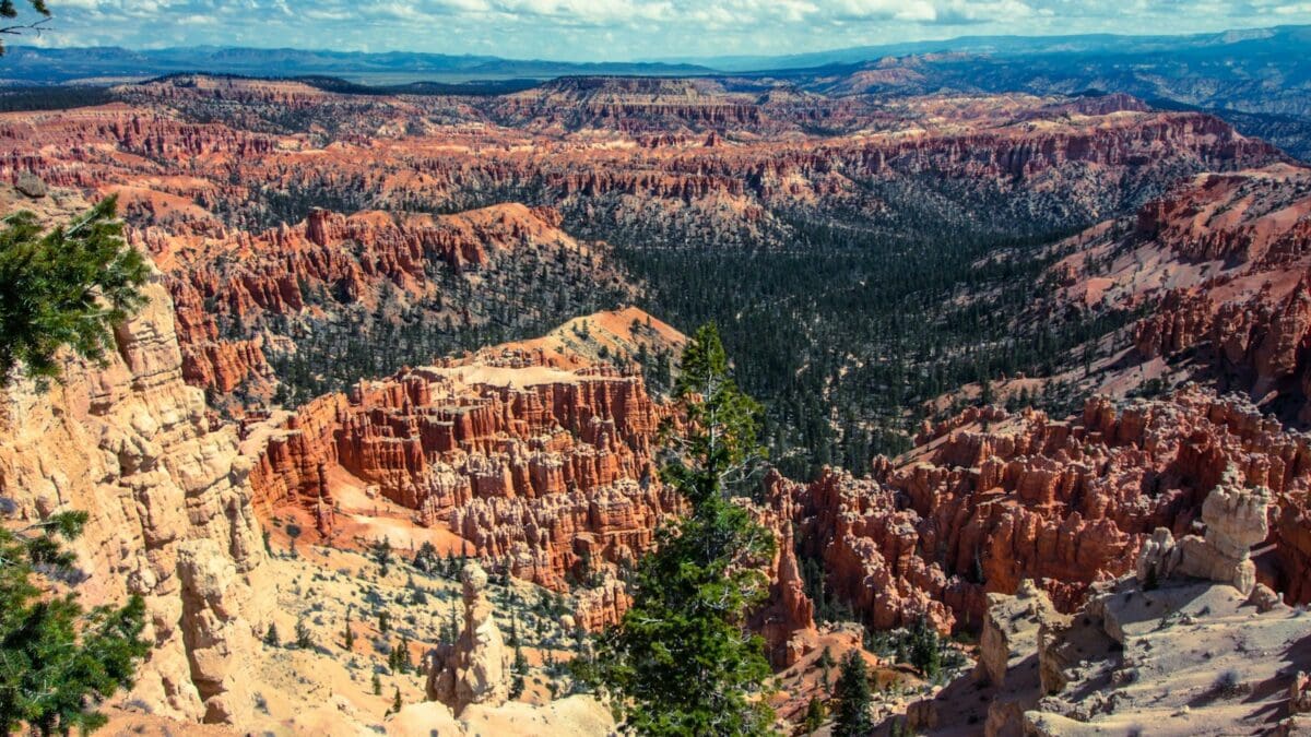 aerial photography of hoodoo rock formations at Bryce Canyon National Park