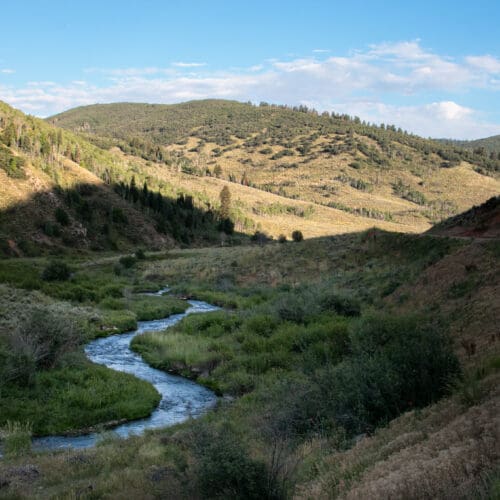 The Provo River runs through the Northfields in Heber Valley.