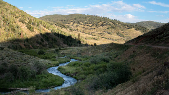 The Provo River runs through the Northfields in Heber Valley.