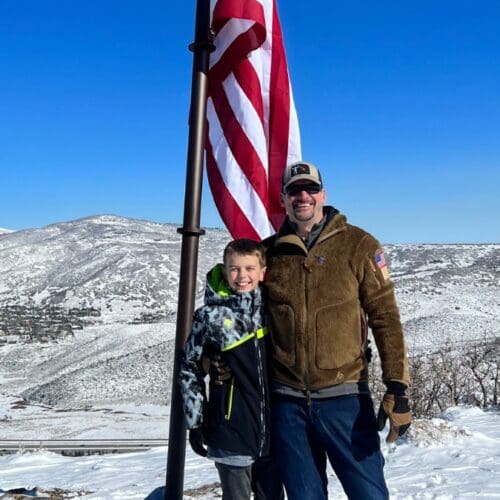 Mat Young with his son Alex on Nov. 11, 2022.