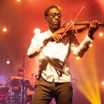 Black Violin at the Eccles Theater, Park City. Kev Marcus (black hat, Kevin Sylvester, violin) and Wil B. (Wilner Baptiste, viola, white shirt).