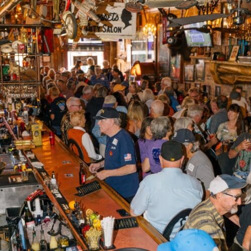 Gathering at No Name Saloon for the Park City 1970's Reunion.