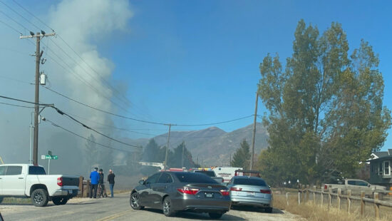 Smoke from a house fire near Midway that killed an elderly man on Oct. 19, 2024.