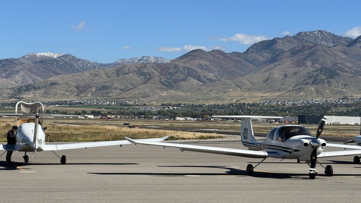 The Cessna Airplanes, piloted by PCHS Grads Zac Lebwohl and A.J. Sillianoff, in competitions and training at Utah State University.