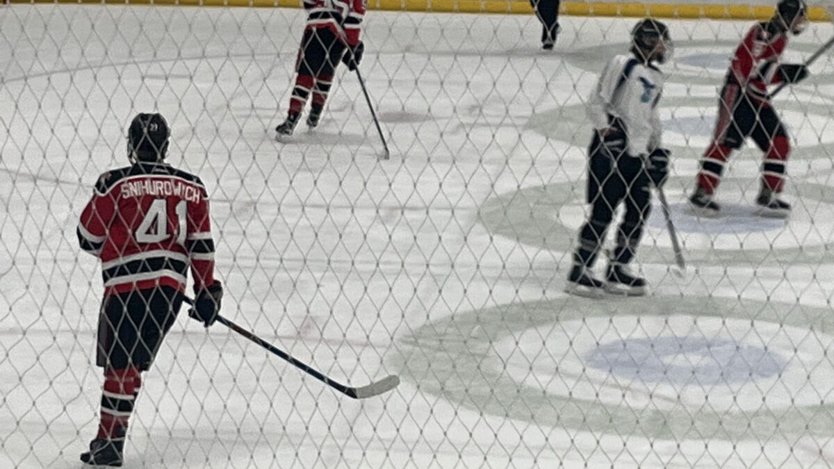 Ice Miners Evan Snihurowych in Wednesday night's home game in Park City.