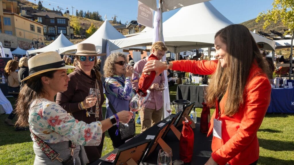 Pouring wines at PC Wine Festival.