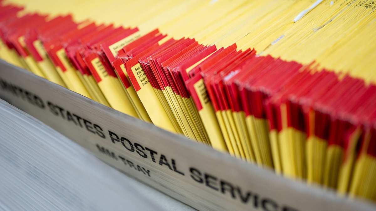 Ballots await processing at the Salt Lake County Government Center in Salt Lake City as votes are cast in Utah’s primary election on Tuesday, June 25, 2024.