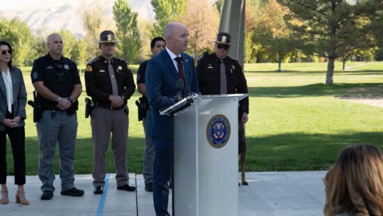 Utah Gov. Spencer Cox announces a new task force to combat the fentanyl crisis in Utah in Cottonwood Park in Salt Lake City on Tuesday, Oct. 15, 2024