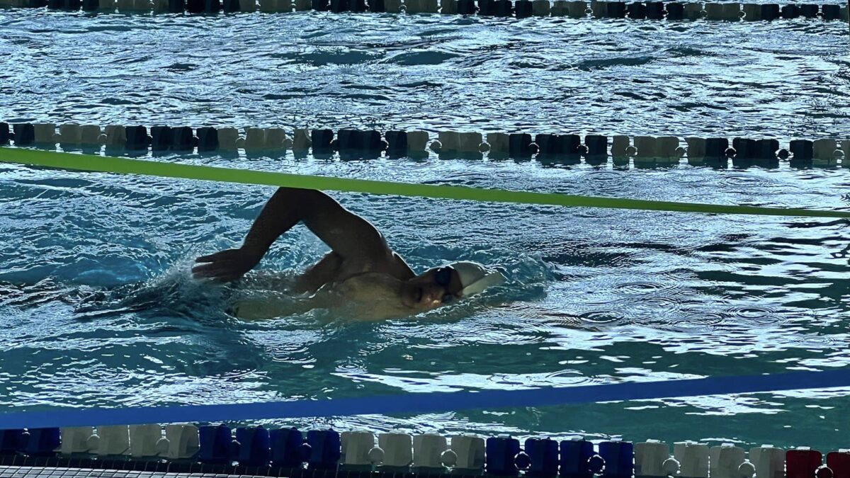 Park City High School Miners Senior Swim Team athlete Jackson Ho competing in Santa Fe, New Mexico.