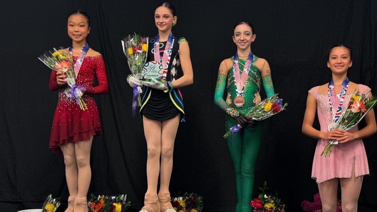 Katie Kusner from the Figure Skating Club of Park City on the podium in Ogden.