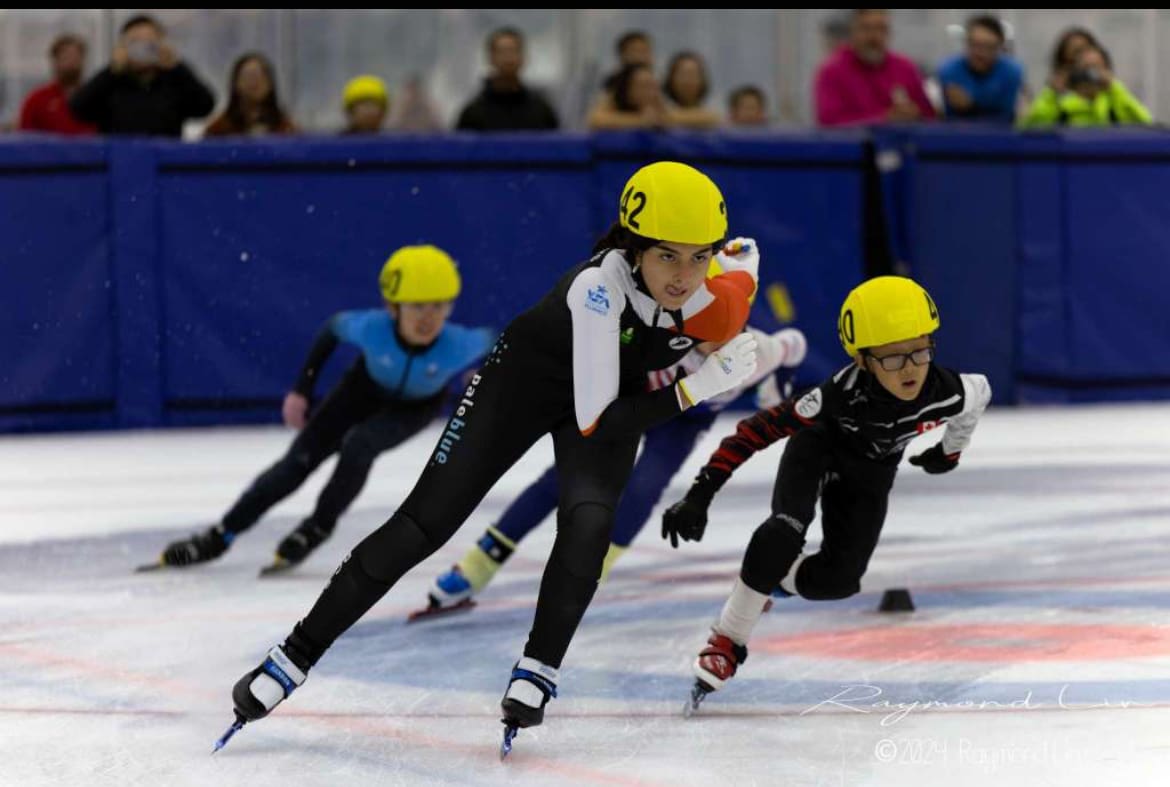 Park City Speedskating Club's Maria Arias who came from inline skating in Columbia.