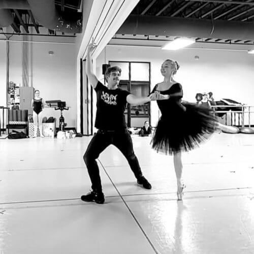 Local Park City dancer, Annika Brown rehearsing the Dance of the Sugar Plum Fairy, Ballet West Academy Park City.