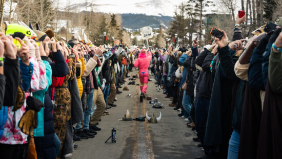 Breckenridge has reclaimed the shot ski world record.