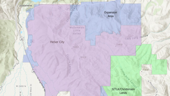 A map of the proposed development and annexation area.