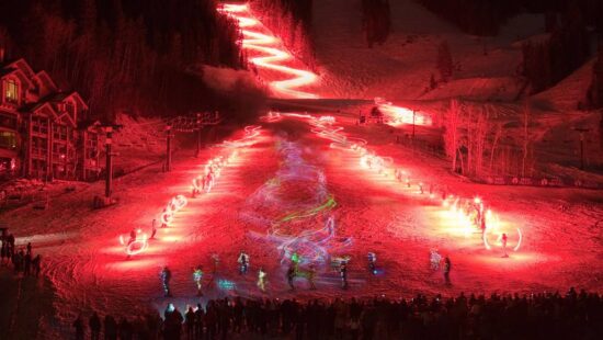 Deer Valley's torch light parade will be accompanied by fireworks this year.