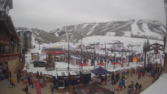 Park City Mountain base area at 11:00 a.m. on Sunday Dec. 29.