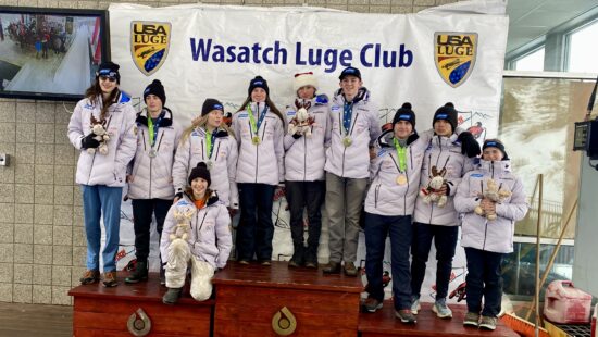 Wasatch Luge Club at the Utah Olympic Park for the FIL // USA Luge North American Continental Cup including race winners Ben Wingfield and Andrew Robinson.