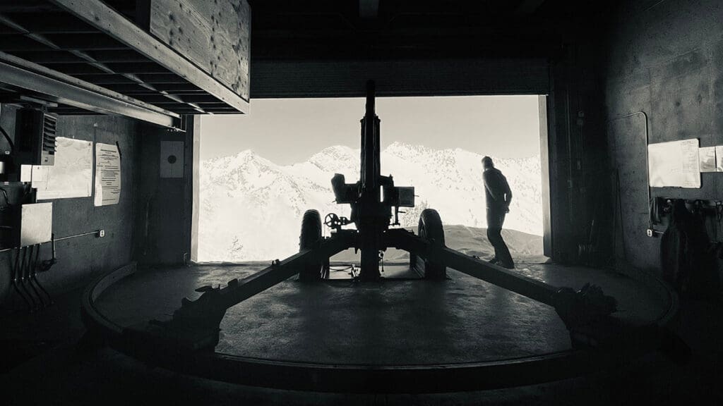 Ski Patrol at Alta fires up a Howitzer artillery gun used to mitigate in-bounds avalanches.