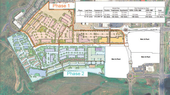 A map showing the proposed preliminary municipality, Park City Tech, on 47 acres in Kimball Junction.