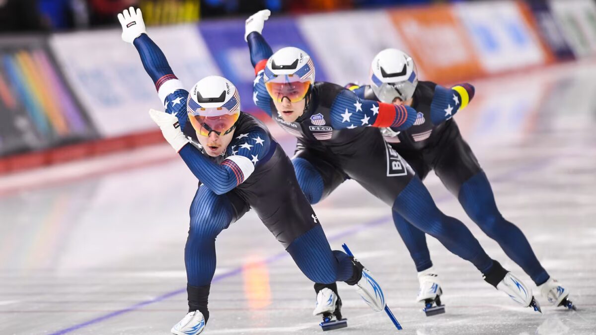 U.S. Speedskating men's team in Calgary.