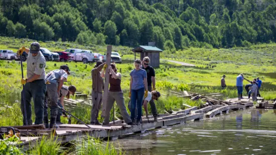 All hands were on deck for the Beaver Dam boardwalk removal.