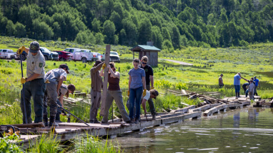 All hands were on deck for the Beaver Dam boardwalk removal.