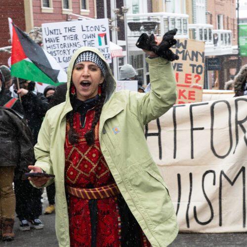 Palestinian March on Main St. during Sundance Film Festival.