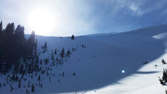 South Monitor bowl along the Park City ridgeline in March of 2017.