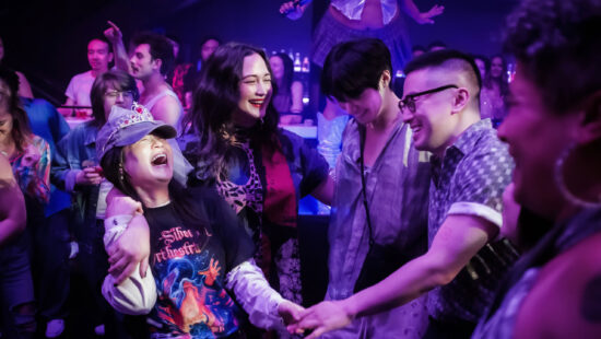 Kelly Marie Tran, Lily Gladstone, Han Gi-Chan, Bowen Yang appear in The Wedding Banquet by Andrew Ahn, an official selection of the 2025 Sundance Film Festival. Courtesy of Sundance Institute | photo by Luka Cyprian.